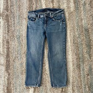 Silver Jeans Women's Sz 28 Elyse Denim Jean Straight Leg Capri Pants